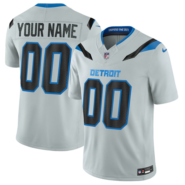 Men's Silver Detroit Lions Active Player Custom 2026 F.U.S.E. Rivalries Collection Limited Stitched Football Jersey